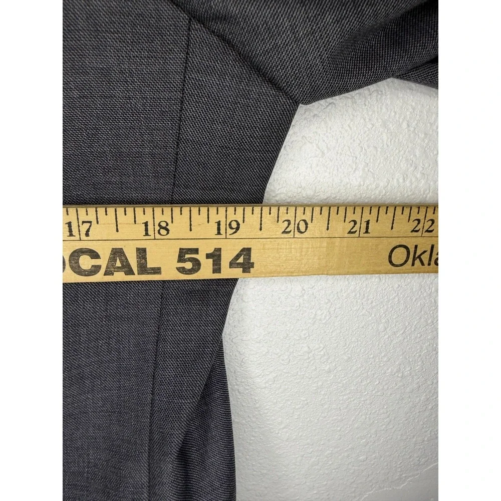 Banana Republic Mens 40R Grey Sharkskin Wool Blend Two Button Suit Jacket Blazer